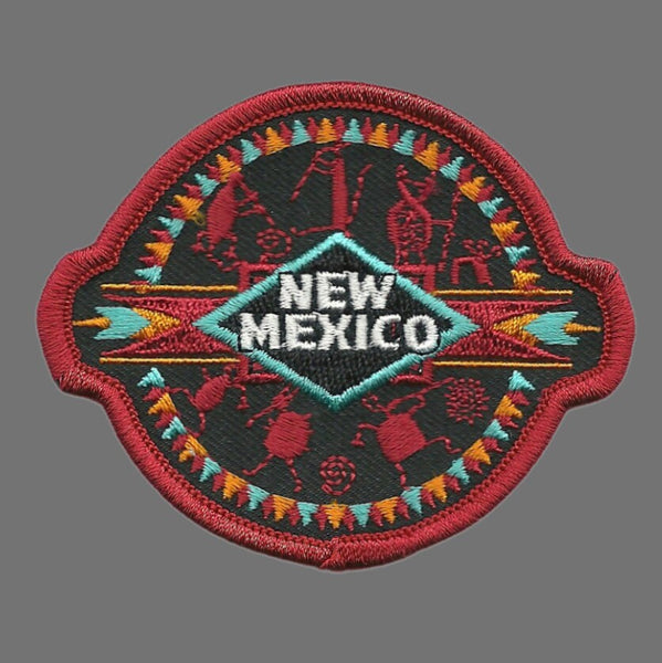 New Mexico Patch – Southwestern Aztec Tribal – Travel Patch NM Souveni –  Happy Wood Products